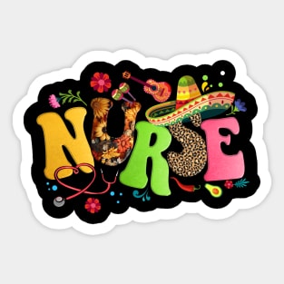 Nurse Stethoscope Cinco De Mayo Fiesta Taco Mexican Nursing Sticker